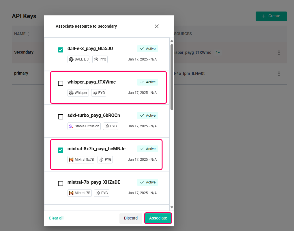 Manage API Keys
